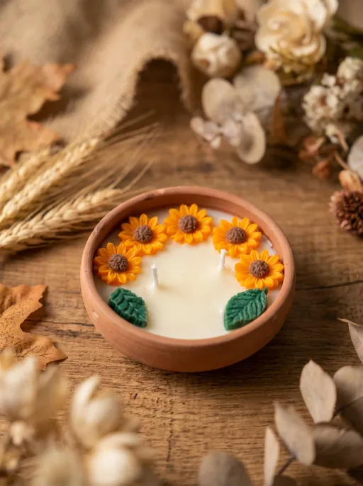 Sunflower Terracotta Jar